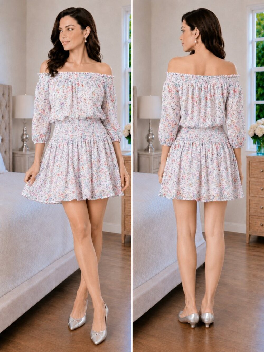 Shoshanna White Pink Floral Rita Dress $395